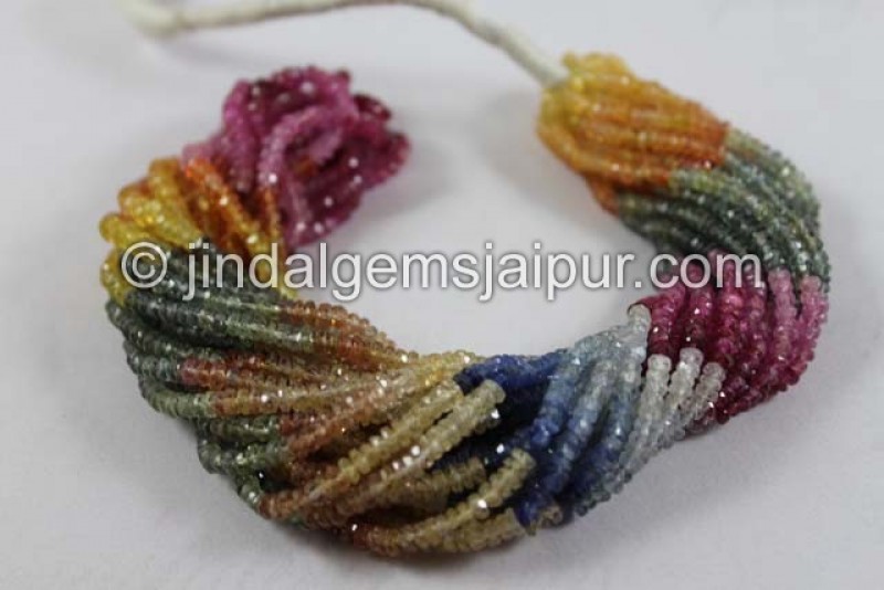 Multi Sapphire Faceted Roundelle